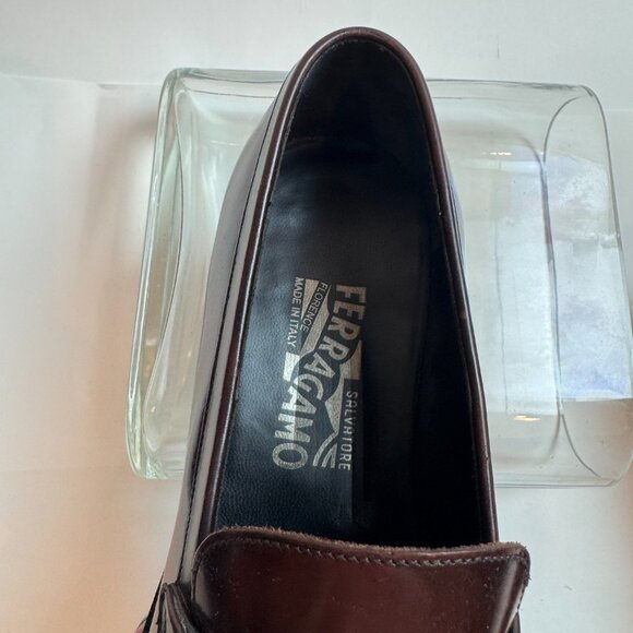 Ferragamo - Oxblood Leather Slip-On Loafers main image 4